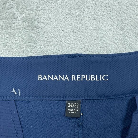 Banana Republic Mens Slim Fit Navy Dress Pants Size 34x32 Polyester a1155 - Picture 4 of 7